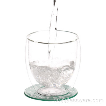 Doppelwandiger Becher aus Borosilikatglas für Wasser